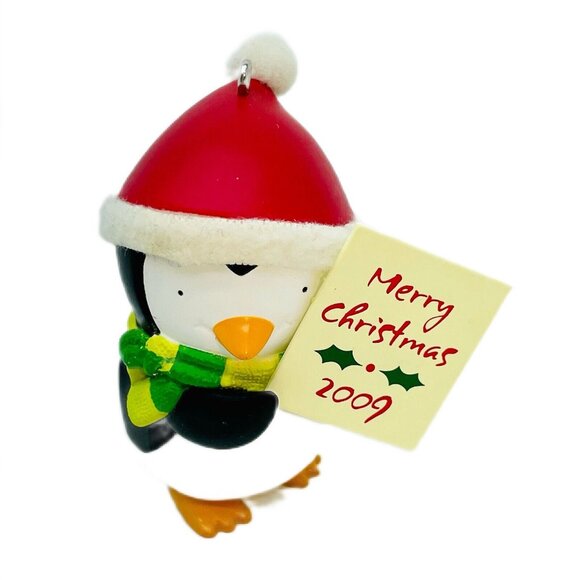 2009 Hallmark Keepsake Ornament Sign Of The Times Cute Penguin Christmas Gift - Picture 9 of 11